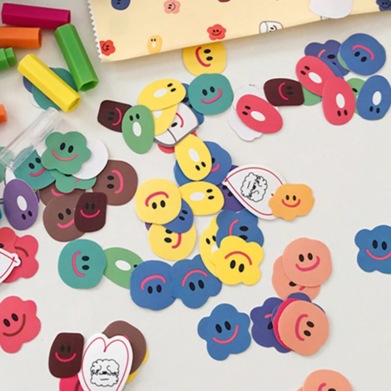 

110 Pcs/pack Cute Candy Color Smiley Stickers Super Multi Sealing Sticker Student Diy Material School Office Decoration Tools