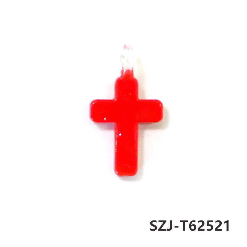 

6 шт. стеклянные разноцветные подвески кресты JSSMTLP