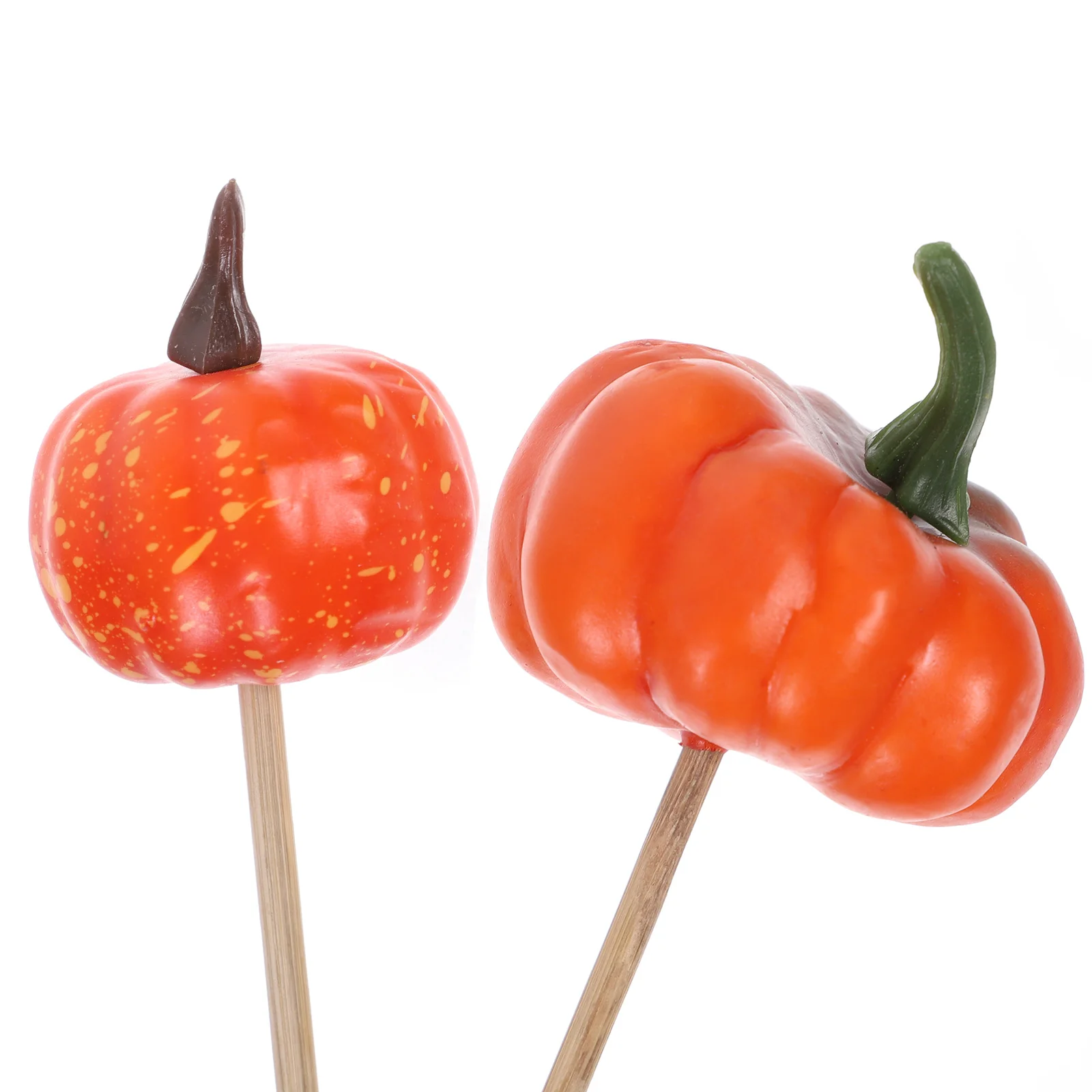 

9Pcs Artificial Pumpkins Picks Bouquet Adornment Fall Cake Topper Stirrers Decor for Thanksgiving Party Gift