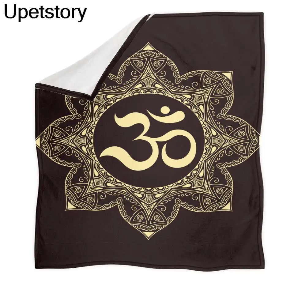 

Upetstory индийское буддистское дизайнерское одеяло шерпа Будда шерстяное одеяло с принтом весеннее и осеннее мягкое теплое одеяло