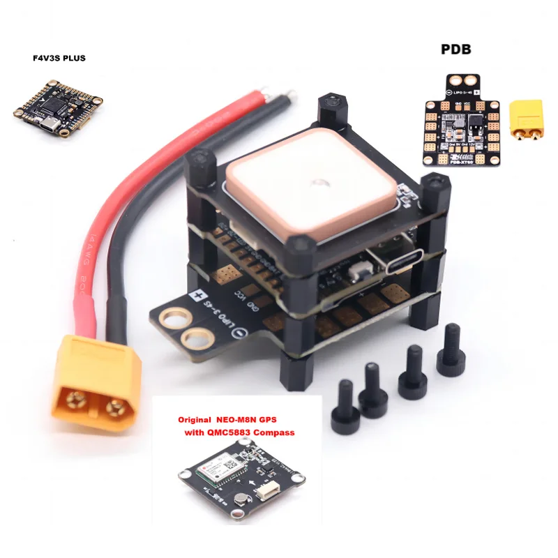 Плата контроллера полета F4V3S PLUS F4 V3 V3S FC BMP280 барометр OSD поддерживает прошивку Cleanflight /Betaflight и INAV