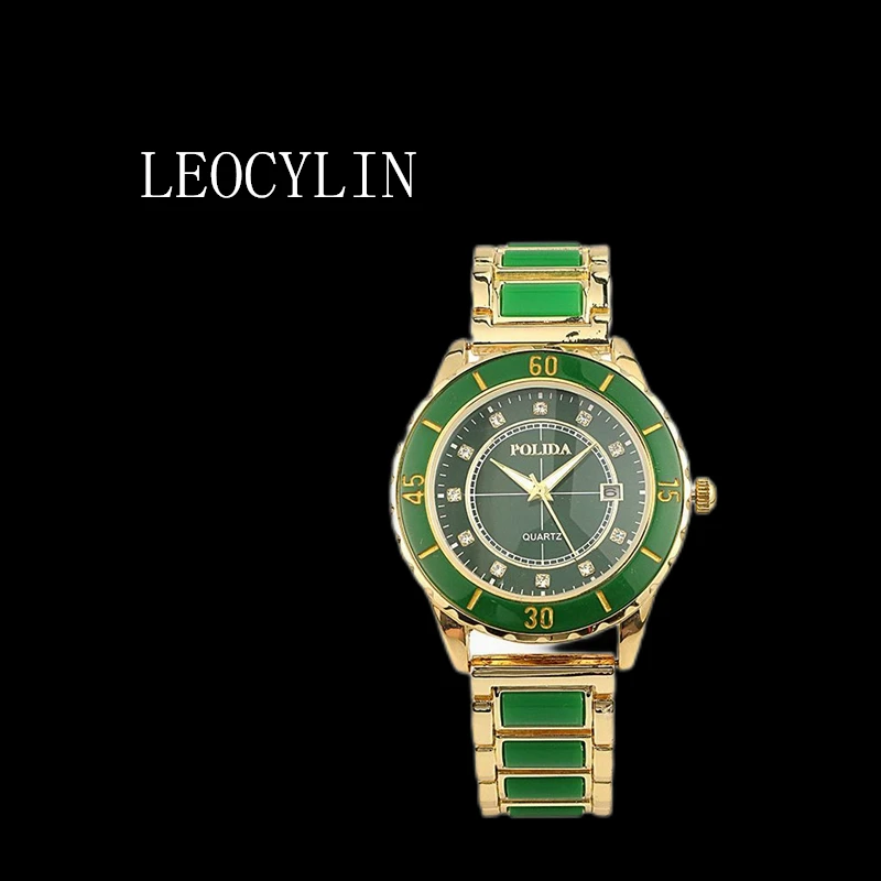 

Модные парные кварцевые часы LEOCYLIN, водонепроницаемые светящиеся нефритовые наручные часы, индивидуальные высококачественные мужские часы