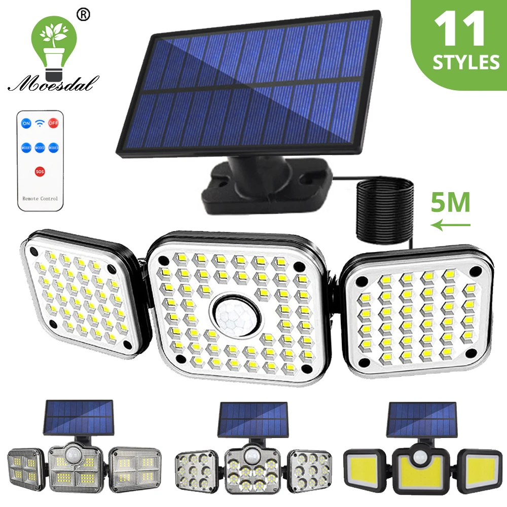 Купить Светодиодный настенный светильник на солнечной батарее, уличный водонепроницаемый настенный светильник для сада, 3 режима работы, датчик д...