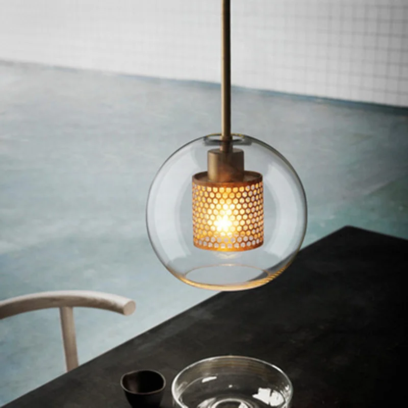 

Modern LED Pendant Lamps Nordic Glass Ball Bedroom Decoration Indoor Kitchen Suspension Luminaire Lighting Living Dining Lights