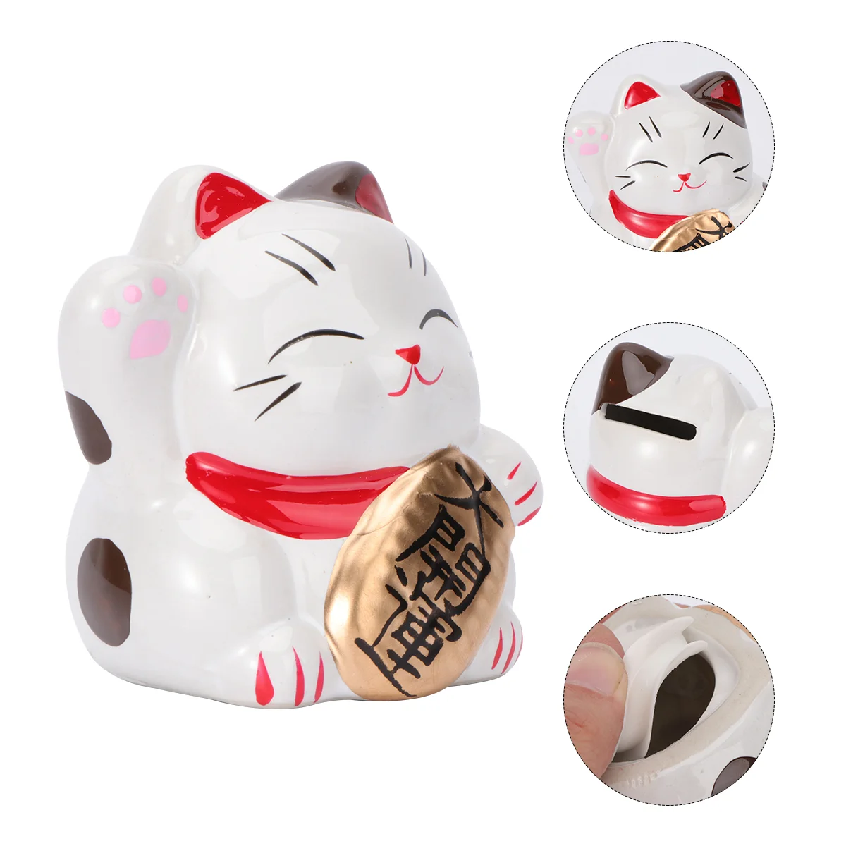 

Cat Bank Piggy Lucky Kidsmoney Fortune Maneki Neko Banks Chinese Cutewaving Cartoon Saving Box Japaneseasiananimal Figurine