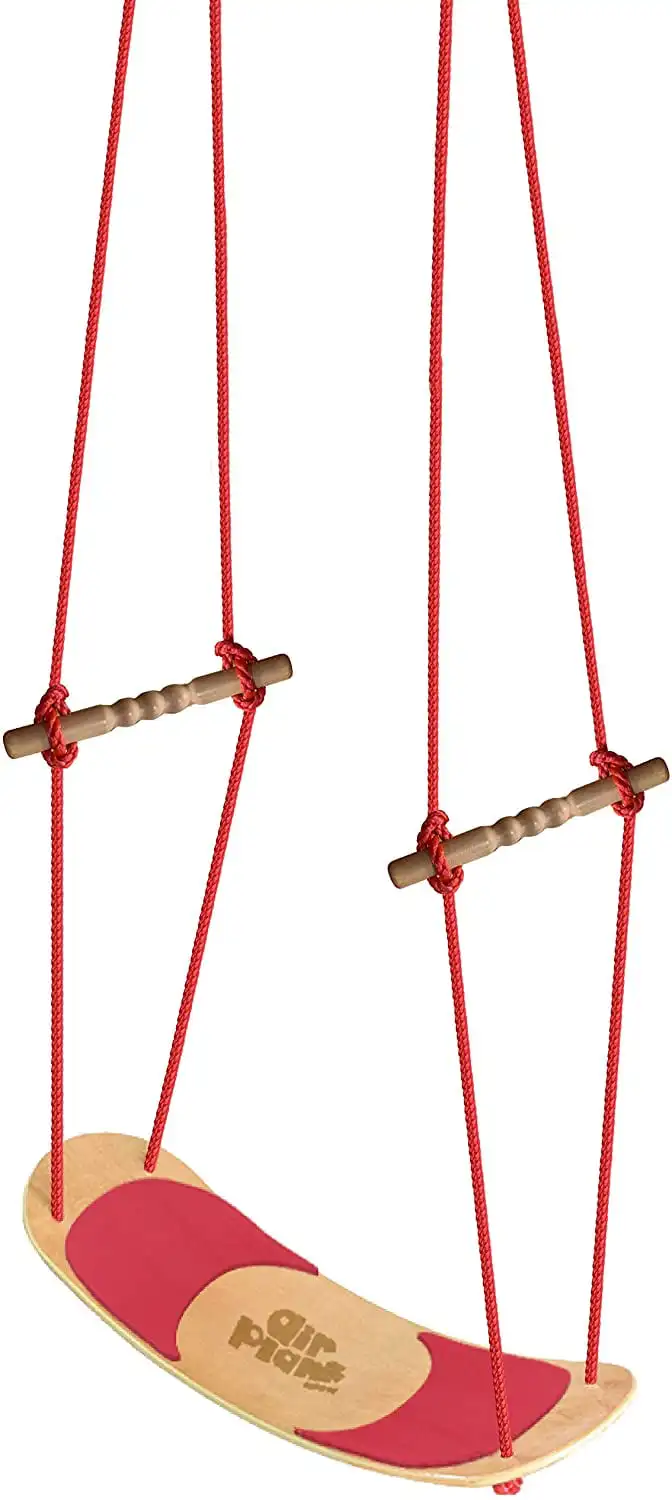 

AirPlank Surfboard Swing With Adjustable Rope - Fully Assembled - Maple/Red