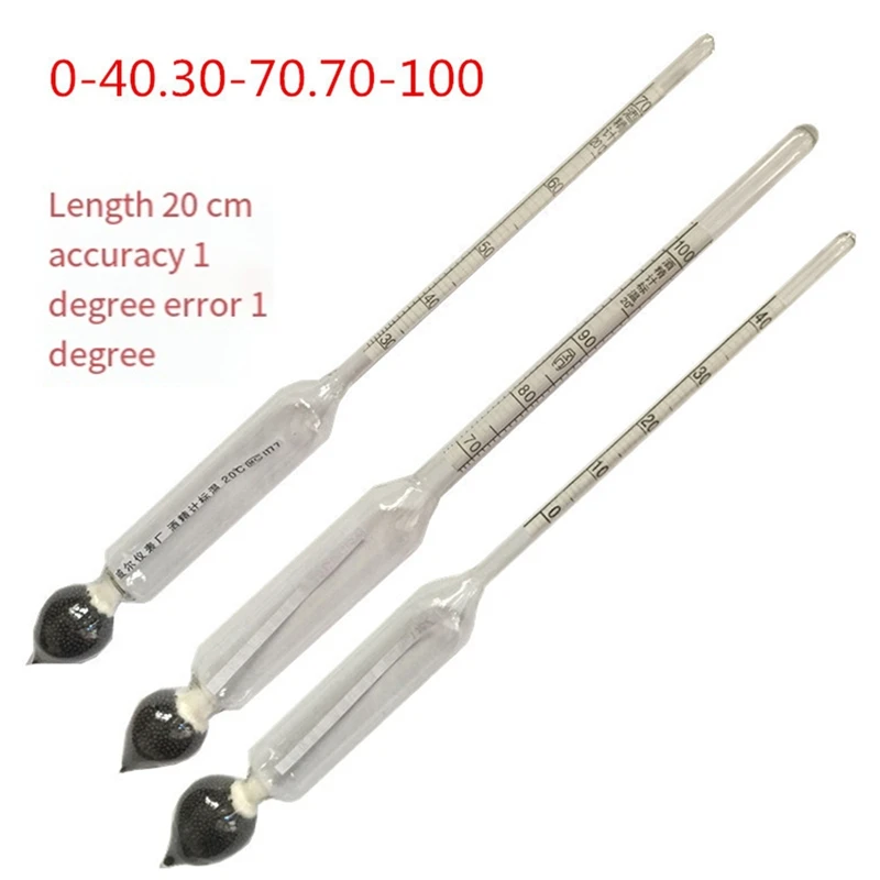 Accurate Alcoholmeter Concentration Meter Wine Measuring Tool Set Vodka Whiskey Hydrometer In Wooden Box