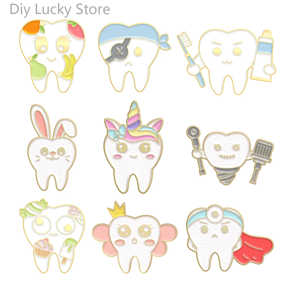 

Tooth Pins Brush Teeth Pins Care for Teeth Protect Teeth Pins Backpack Clothing Accessories Alloy Enamel Lapel Pins Brooch