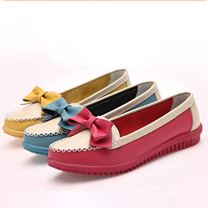 Women Flats Leather Breathable Casual Shoes Spring Autumn Female Shoes Fashion Comfortable Slip-On Lazy Shoes Zapatos De Mujer