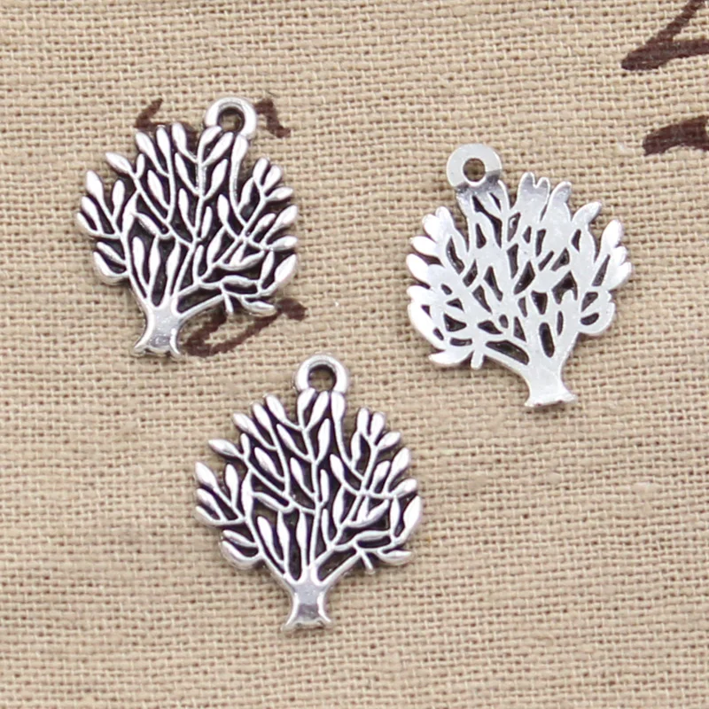 

30pcs Charms World Tree 16x20mm Antique Silver Color Pendants DIY Crafts Making Findings Handmade Tibetan Jewelry