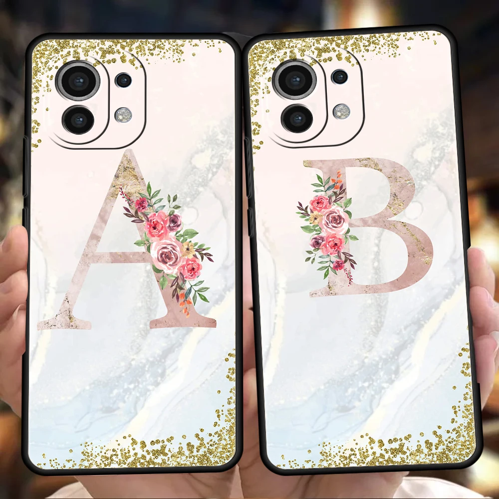

Pink Flowers Letter Phone Case For Xiaomi Poco X3 X4 NFC F3 M3 M4 GT 11 12 Ultra 11X Pro Plus 9T Note 10 10T Lite 5G Soft Cover
