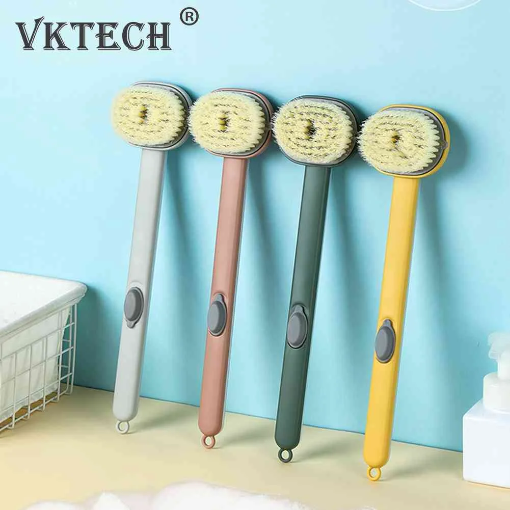 

Long Handle Liquid Bath Brush Bathroom Body Brushes Back Body Bath Shower Sponge Exfoliating Scrub Massager Skin Cleaning Tools