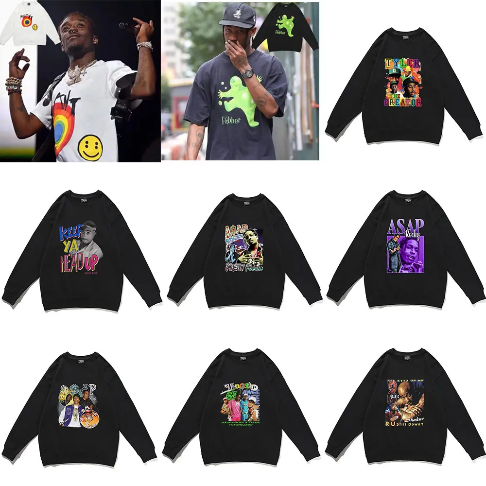 

Travis Scott Asap Rocky LiL Peep Tupac 2pac Kanye West Streetwear Xxxtentacion JuiceWrld Jay-z Biggie Smalls Eminem Sweatshirt