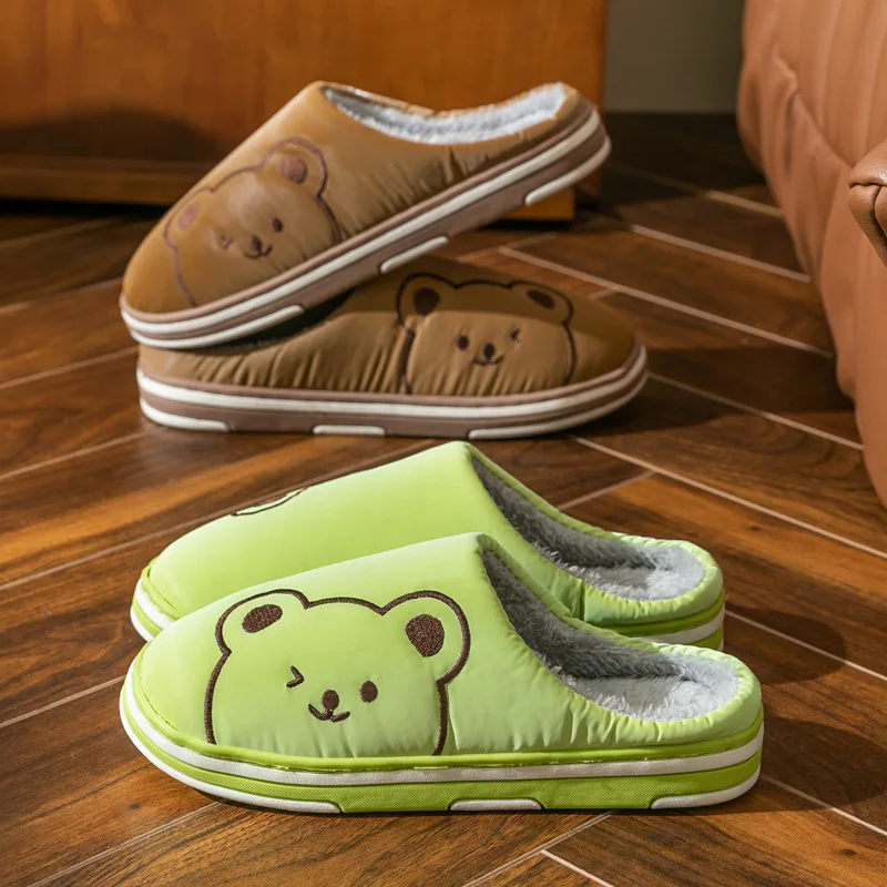 

Шлепанцы с мультяшным милым медведем, женские домашние шлепанцы для пар, Нескользящие шлепанцы на толстой подошве, женские сандалии
