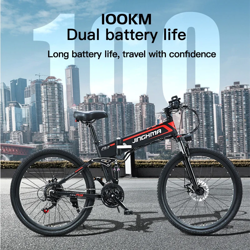 

Folding electric vehicle mountain electric bicycle 48V lithium battery spoke wheel adult electric vehicle