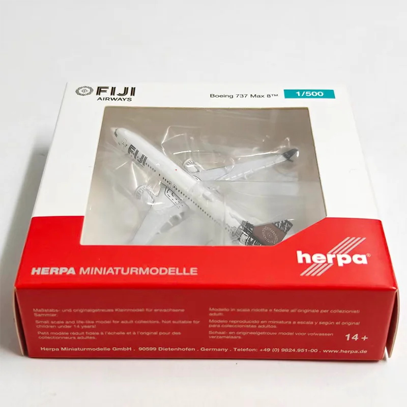 Модель пассажирского самолета Herpa Diecast Alloy 1:500, масштаб 1:500, Fiji Boeing 737 MAX 8 537117, для коллекций и демонстрации. (art.: 3920d87573d4d) - 3920d87573d4d