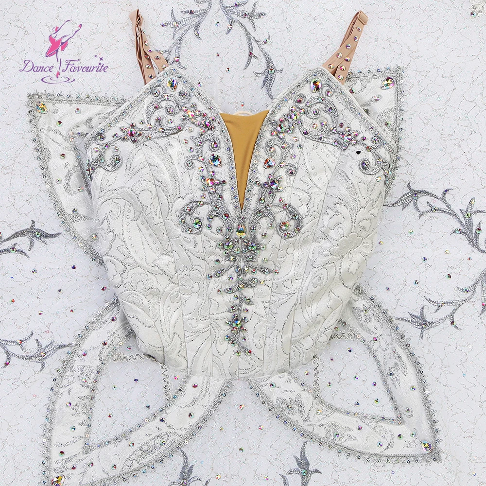 B25005 Белая профессиональная пачка с серебряной отделкой серебряная изображением