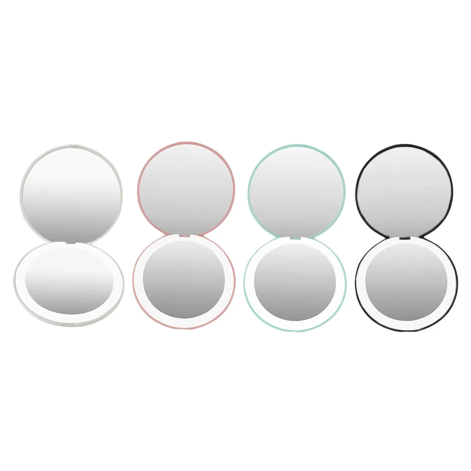 

LED Lighted Travel Makeup Mirror Folding Mirror Portable Round Compact Mirror Vanity Mirror for Pocket Handbag Travel Gift Girls