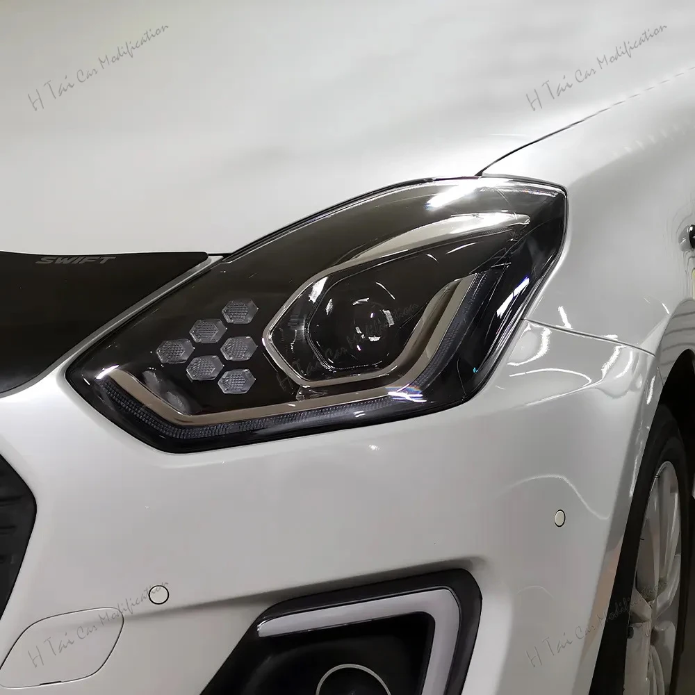 Фото Пара светодиодных фар для Suzuki Swift 2017-2024, передние фары в сборе, дневные ходовые огни, ближний и дальний свет, указатели поворота, автомобильные световые блоки. №3