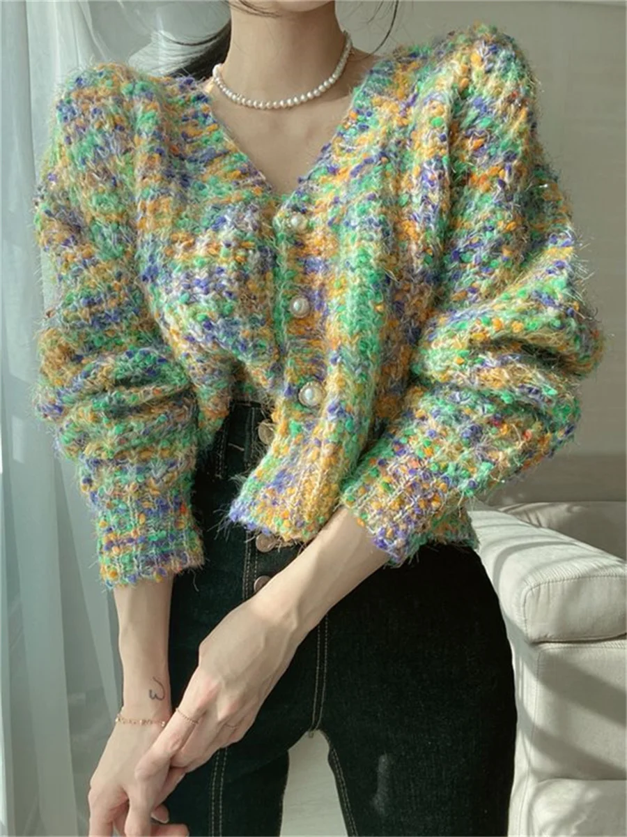 

Thicken Sweaters Coats Women Cardigans Autumn Winter 2022 Korean Slim Casual Office Lady Loose Elegant Warm Knitted Clothes