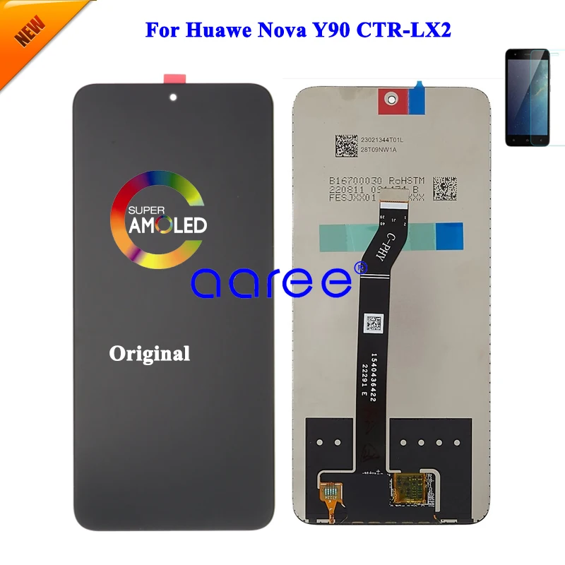 Протестированный Оригинальный ЖК-дисплей для Huawei NOVA Y90 ЖК-дисплей для Huawei NOVA Y90 CTR-LX2 ЖК-дисплей сенсорный дигитайзер сборка