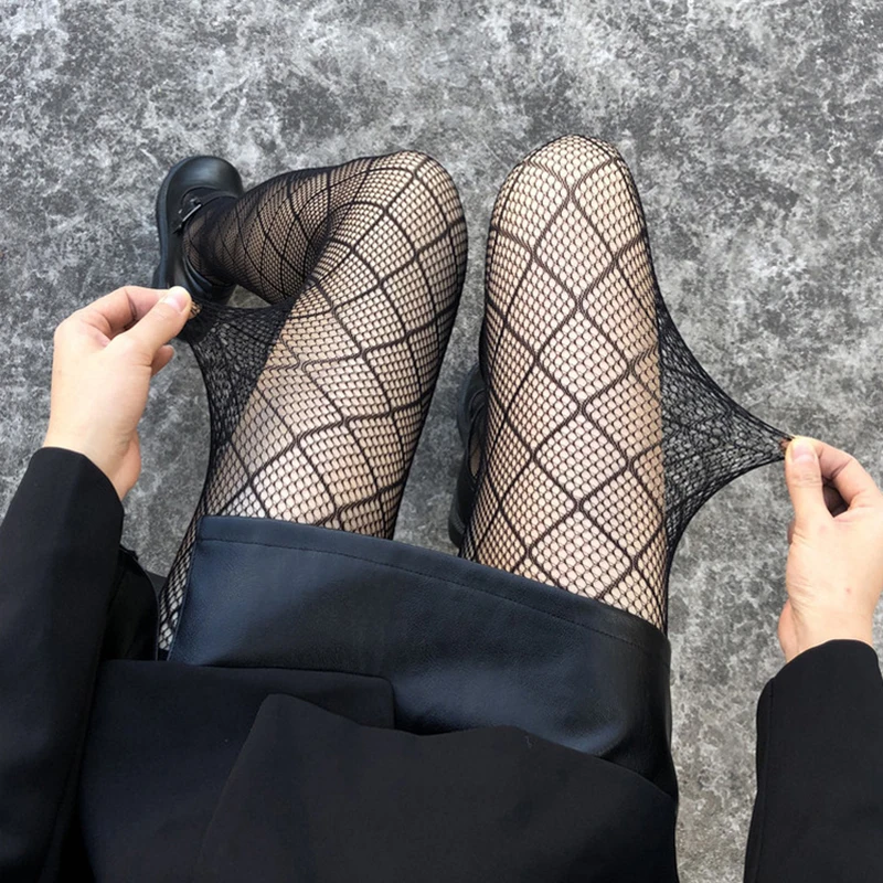 

Mesh Fishnet Stockings Pantyhose Lingerie Sexy Women Tights Thigh High Stocking Nylon Fish Net Black Plaid Tight Female