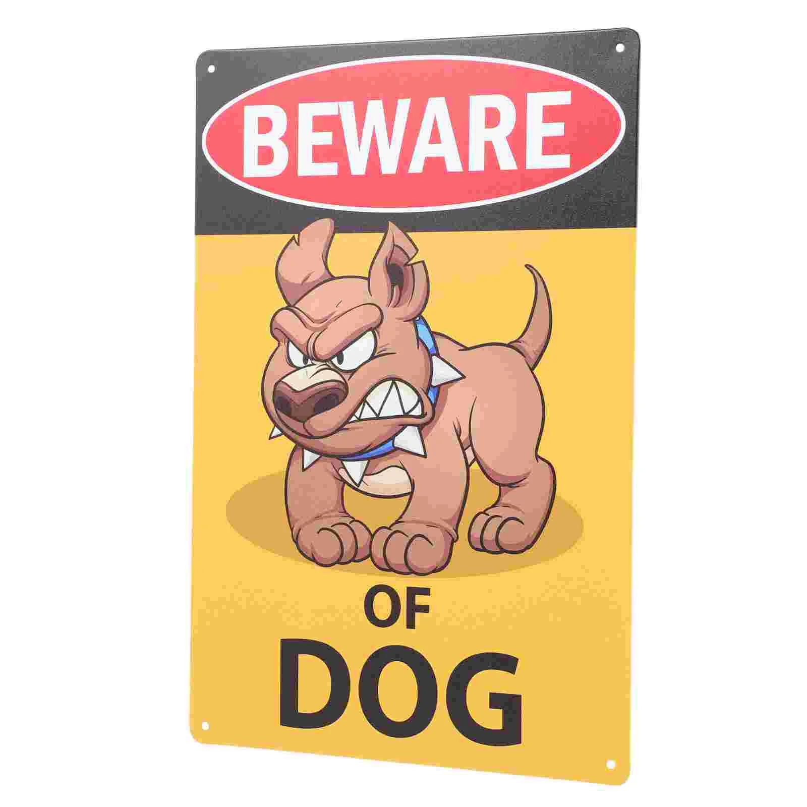 

Dog Sign Beware Warning Signs Funny Guard Dangerous Caution Notice Metal Sticker Sheet Iron Outdoor Garden Plaque Owner