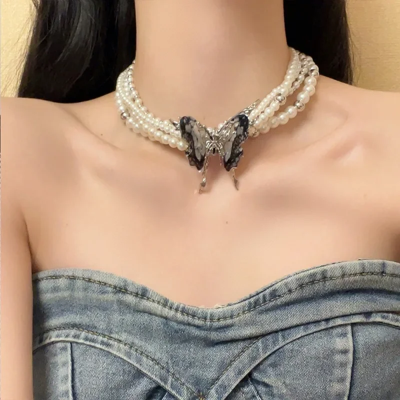 Многослойные жемчужные ожерелья Draweye Y2k для женщин модные ювелирные изделия в