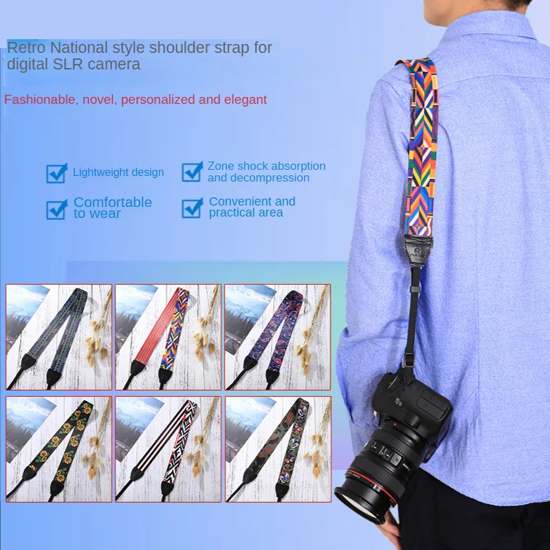 

Camera Straps Retro Ethnic Style Multi-color Series Shoulder Neck Camera Strap For SLR / DSLR Cameras Shoulder Neck Strap