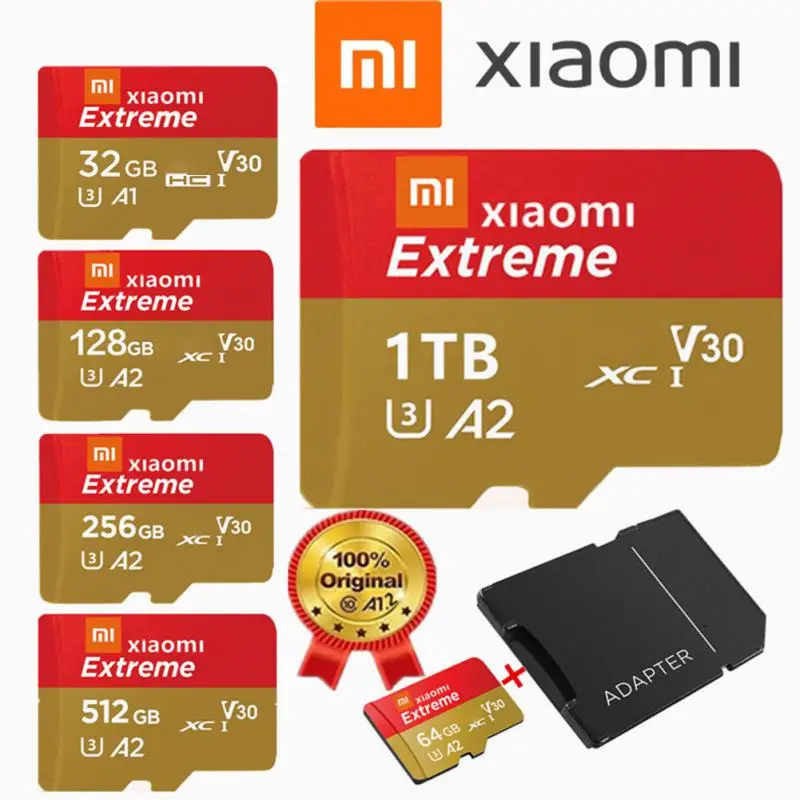 

XIAOMI High Speed 2.0 Micro Card A1 A2 Tf Card Class 10 Tf Card 256GB/512GB/1TB High Speed Memory Card 14.99 X 10.92 X 1.02 Mm