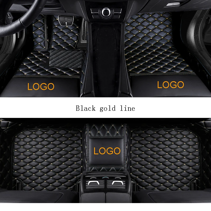 

YOTONWAN LOGO Custom style car floor mats for Ford focus kuga ecosport explorer mondeo fiesta mustang auto Rug Carpet 5 seats