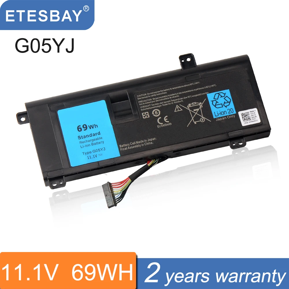 Аккумулятор для ноутбука ETESBAY 69WH G05YJ для Dell A14 M14X R4 14D-1528