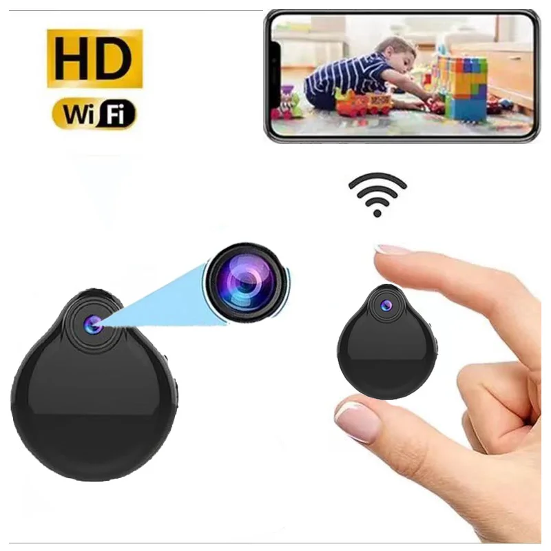 

Mini WiFi Camera HD 1080P with Night Vision and Motion Detection,Nanny Surveillance Cam with Phone App Home Office Security