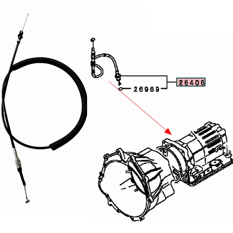 Фото Трос управления дроссельной заслонкой MB896456 для Mitsubishi Pajero Montero V23W V33W V43W 6G72 №1