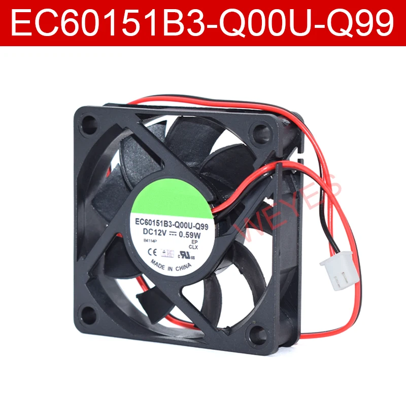 Оригинальный EC60151B3-Q00U-Q99 DC12V 0,59 W 60x60x15 мм (6 см) 2 линий компьютер PWM вентилятор охлаждения