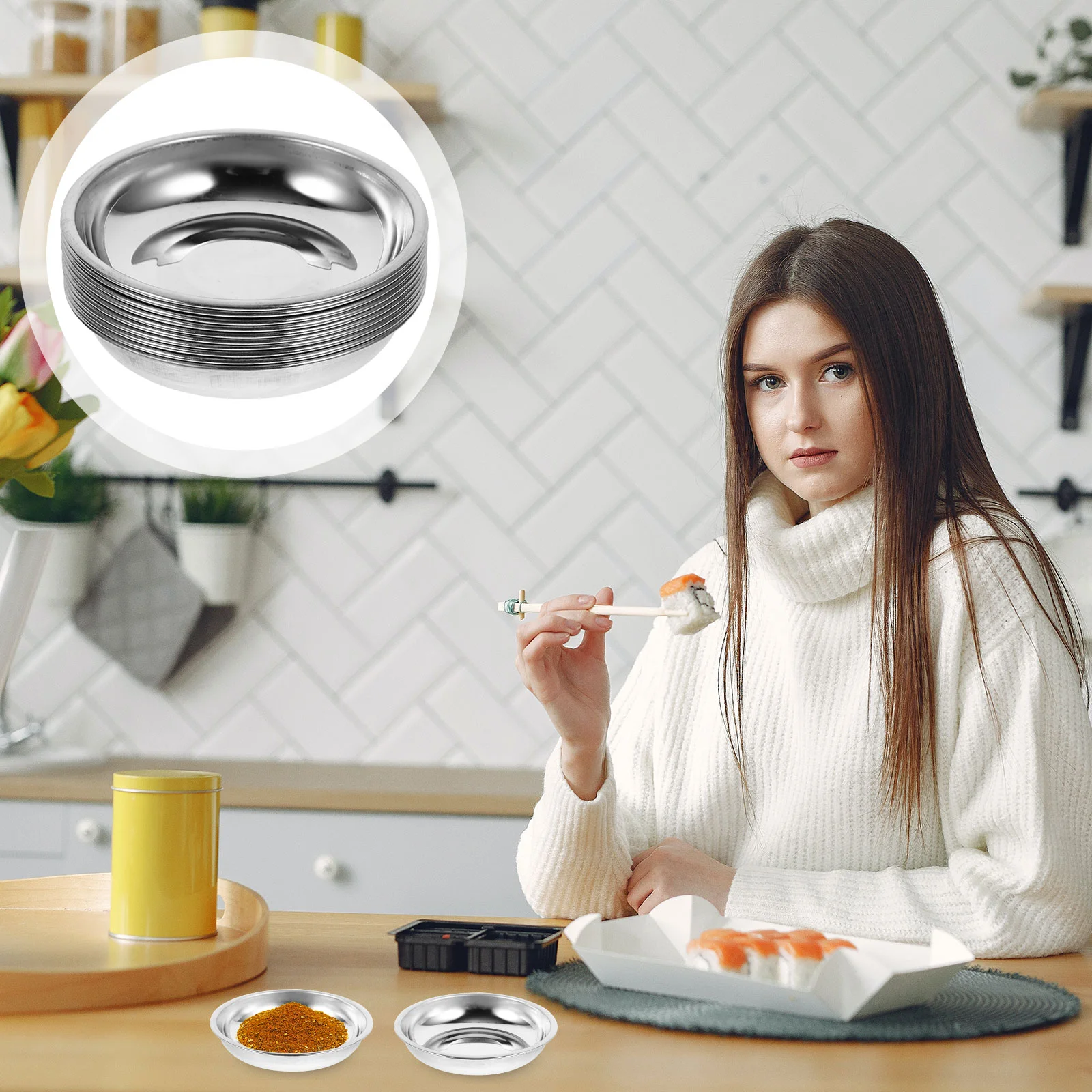 Набор дисков из 10 шт. дозатор для соевого соуса тарелки кетчупа миски горчицы