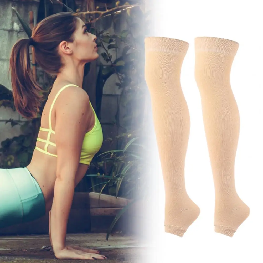 

1Pair Delicate Cotton Fadeless Riding Exercising High Stockings for Yoga Thigh High Socks Yoga Compression Socks
