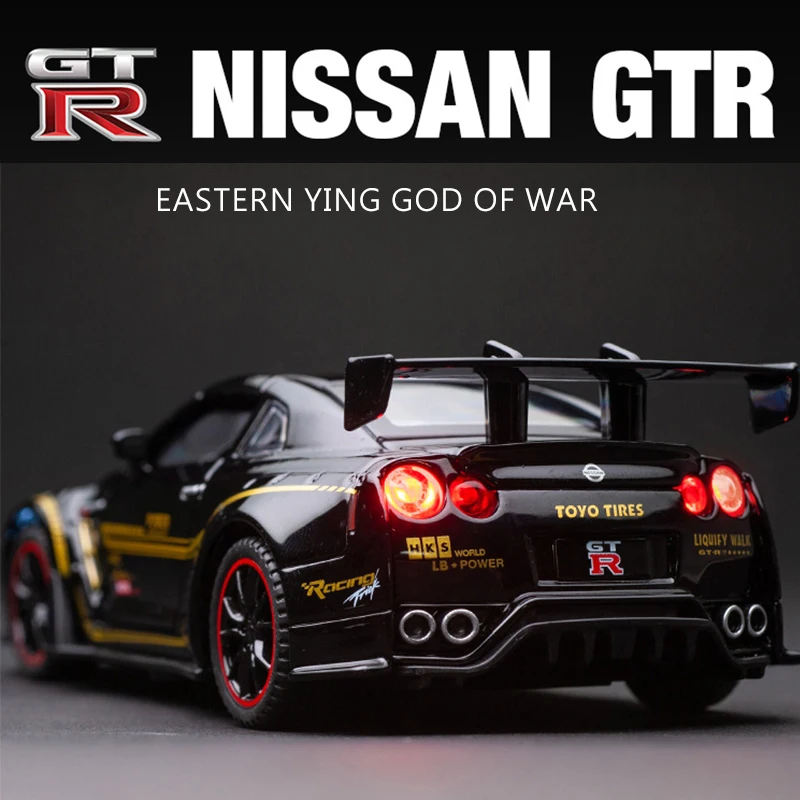 

1:32 for R35 Alloy Nissan GTR Supercar Model Scale Children Kids Toys Car Diecast Toy Vehicles Sound and Light Boys Car Gift