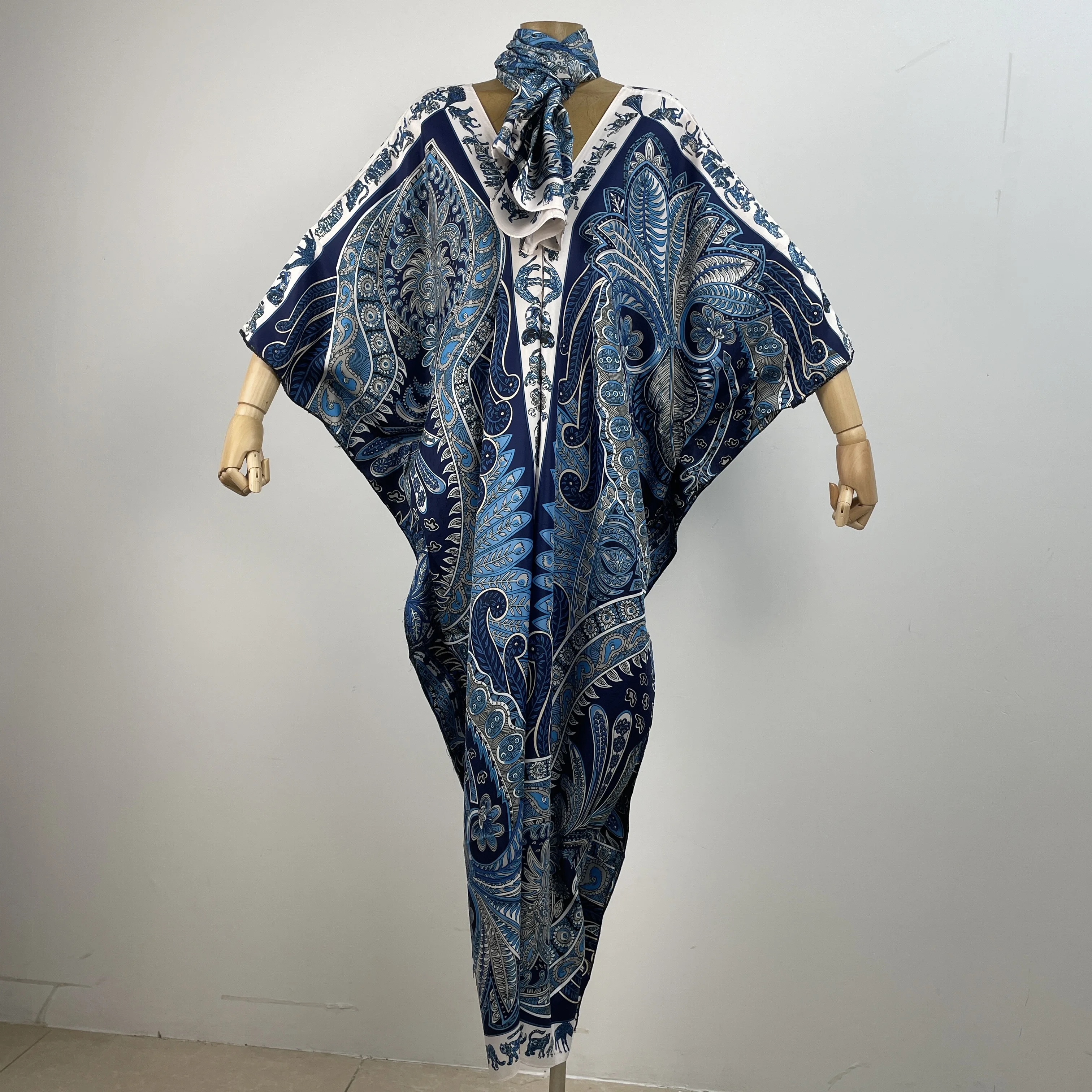 

Summer Bohemian Style Dresses With V-Neck Loose Slim Boho One Size Comfortable And Soft Fabric Beach Dress Cover Ups For Women