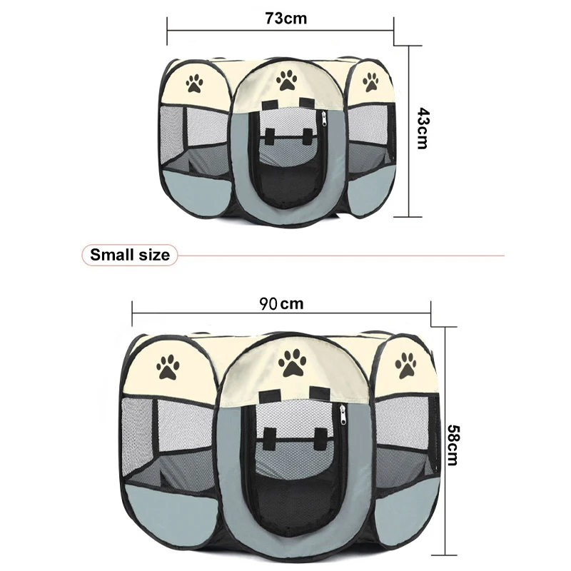 portable folding pet tent dog house octagonal cage for cat tent playpen puppy kennel easy operation fence outdoor big dogs house free global shipping