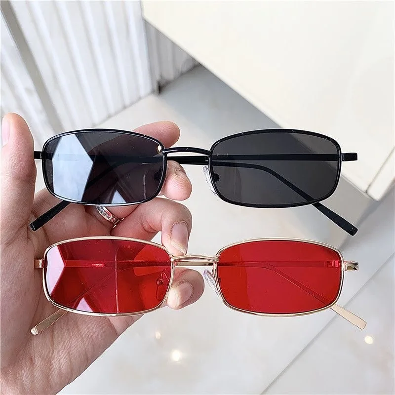 

Vintage Metal Small Frame Square Sunglasses Women's Brand Designer Fashion Sun Glasses Men's Outdoor Travel Eyewear UV400