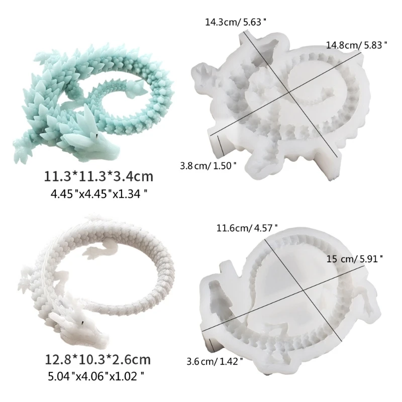 ZB91 Форма для украшения дракона Простая в использовании силиконовая форма свечей