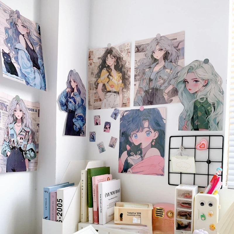 

Аниме А4 Большие Мультяшные стильные плакаты, настенные наклейки, красивое украшение для общежития, картина, Милый Постер, Наклейки на стены, 30 шт./набор