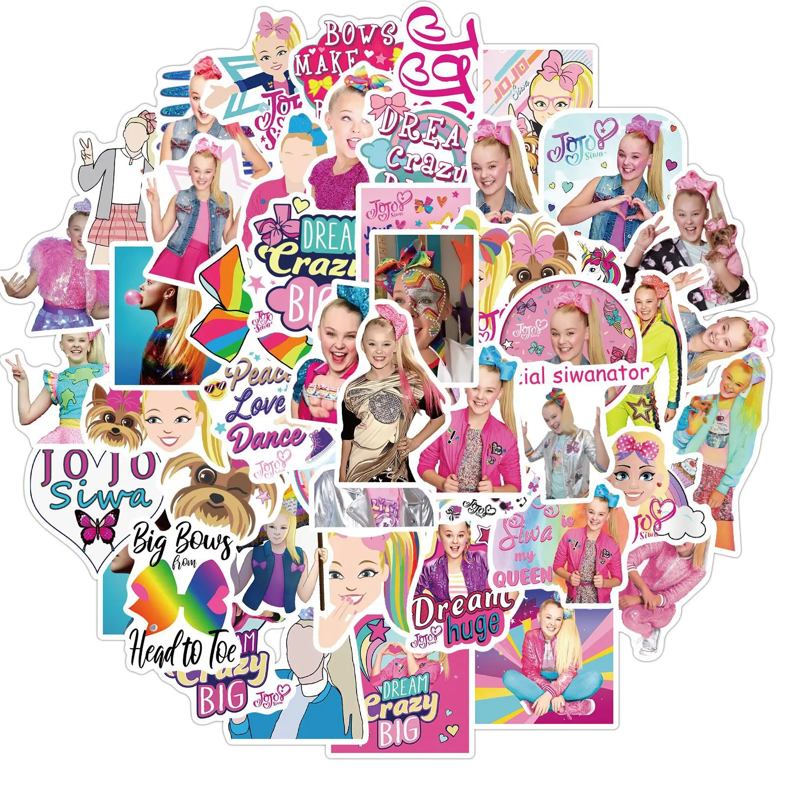 50pcs Singer JOJO SIWA Girl Stickers Graffiti DIY Phone Luggage Guitar Fridge Laptop  Waterproof Decals Sticker