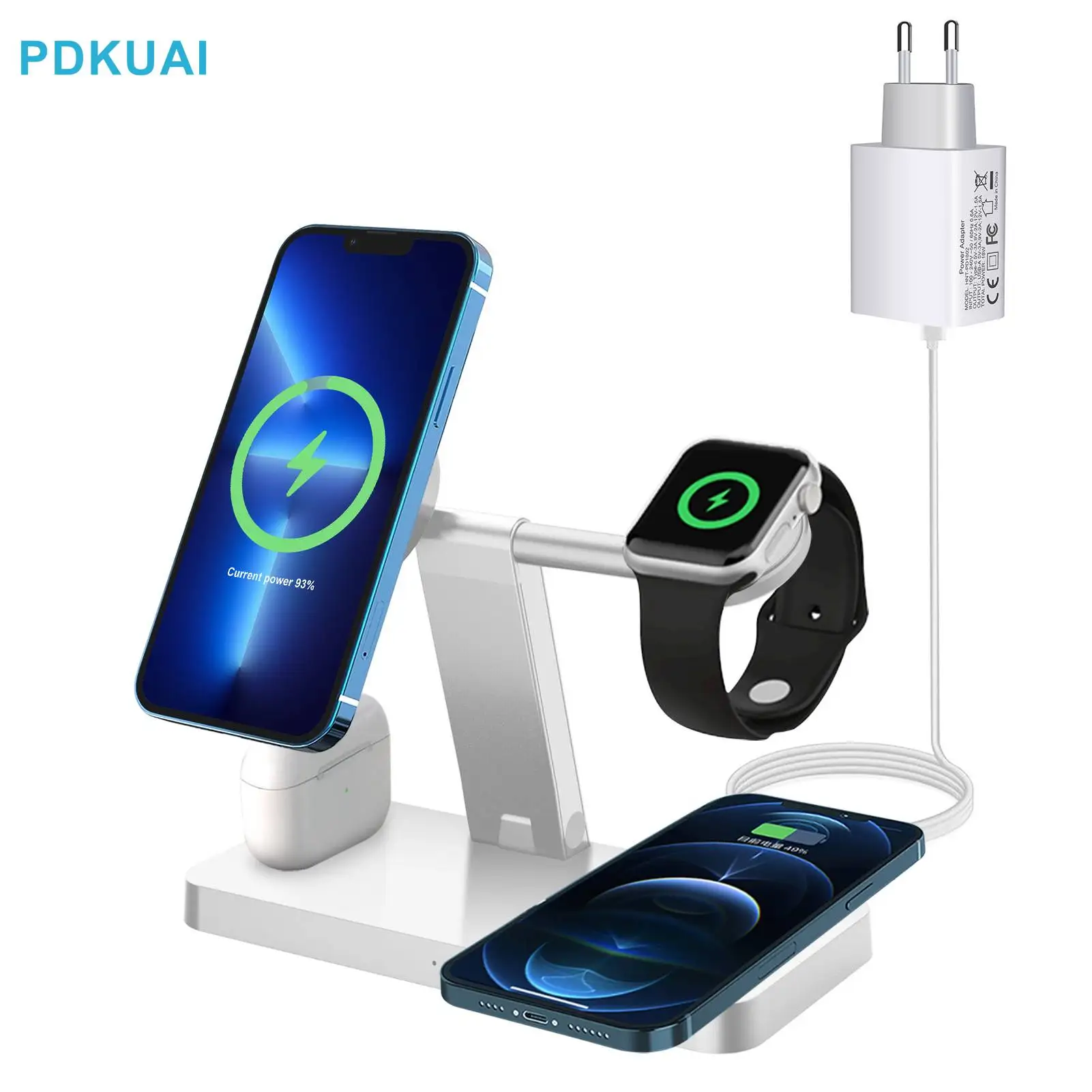 

4 в 1 15 Вт магнитное Беспроводное зарядное устройство для iPhone 14 13 12 Pro Max Plus Apple Watch 8 7 Airpods Pro Быстрая Зарядка Док-станция