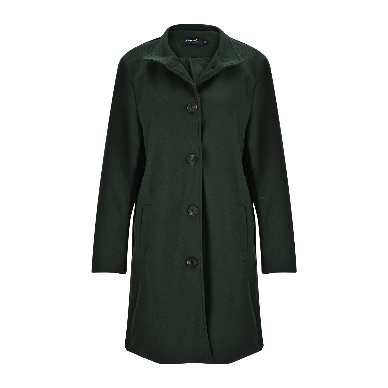 Женская элегантная шерстяная куртка средней длины осень-зима теплый однобортный