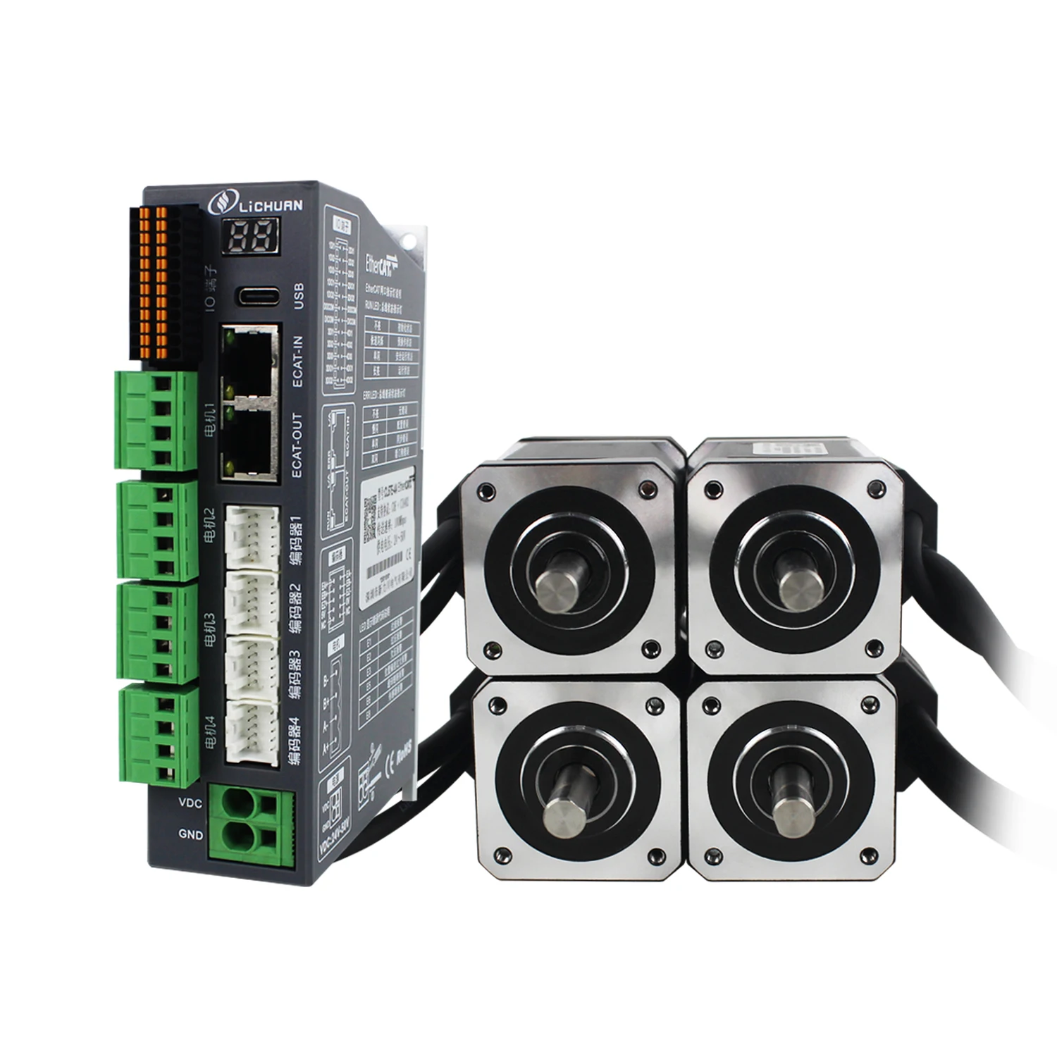 Lichuan DC24V~50V1.2A 1000PPR Комплект контроллера шагового двигателя 0,480,72 Нм 2-фазный Nema17 4-осевой комплект драйверов шагового двигателя с замкнутым контуром (art.: 3920d0b021fbf) - 3920d0b021fbf