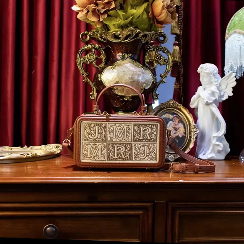 First Layer Cowhide Leather Box Bag For Women 2023 New Fashion Single Shoulder Messenger Bag Luxury Designer Purses And Handbags