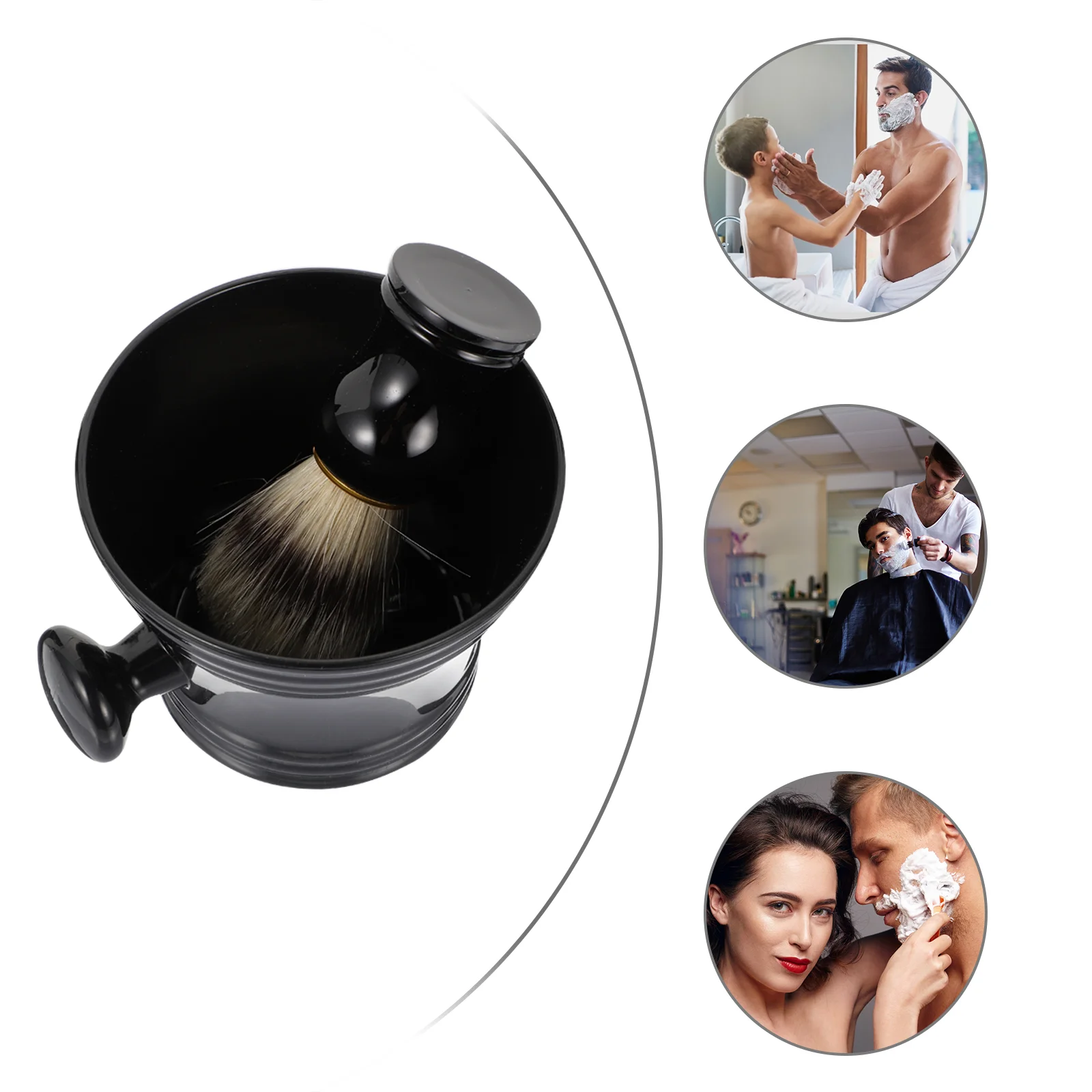 

Shaving Men Set Brush Kit Grooming Tool Mug Present Birthday Husband Stand Scuttle Badger Hair Personal Bowl Soap Beard Gift