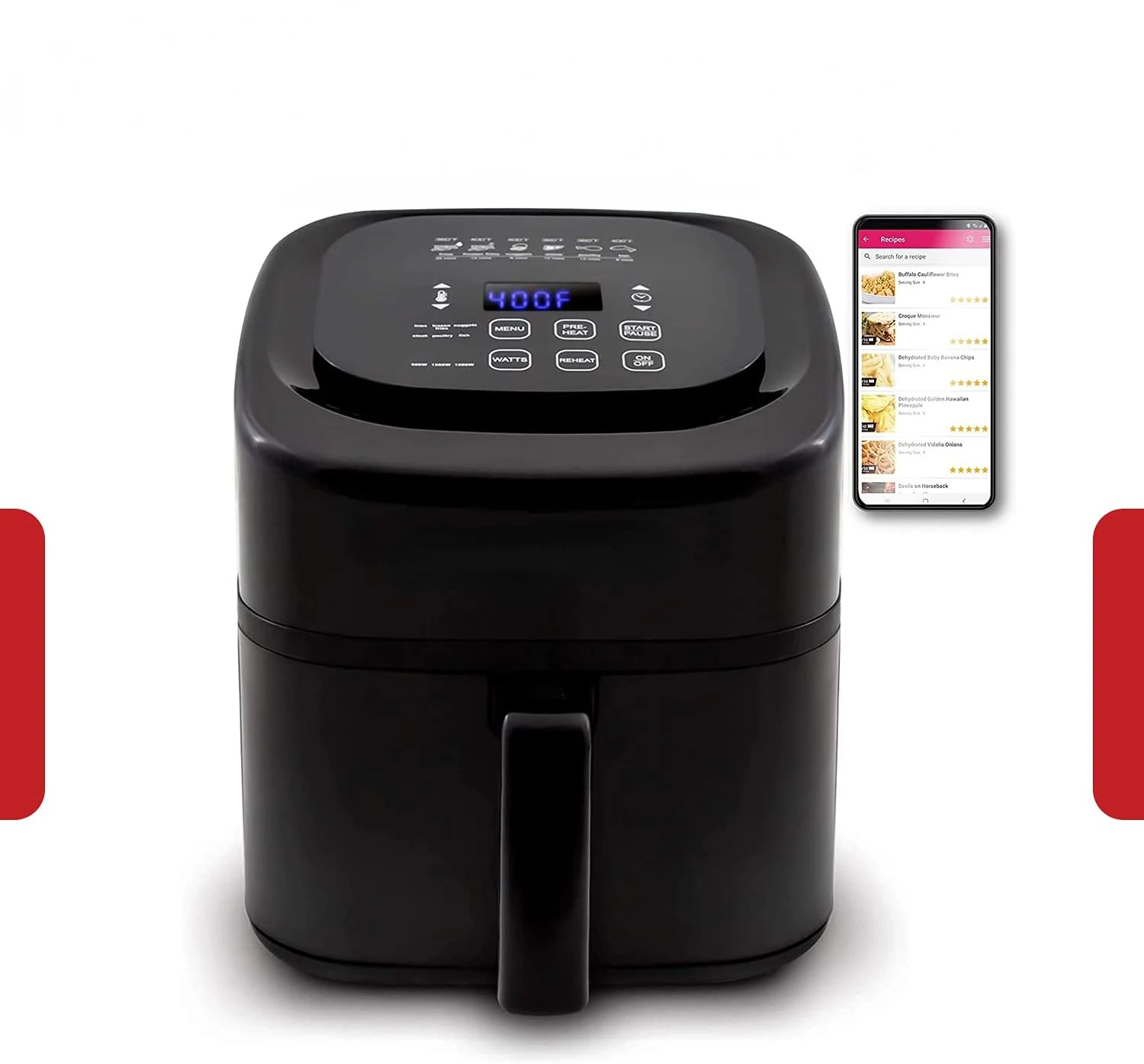 

Digital Air Fryer Including Non-Stick Baking Pan and Stainless-Steel Cooking (6-Quart + Gourmet Kit), Black Air fryer liner Air